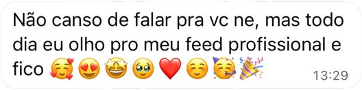 Mensagem de cliente da West elogiando o trabalho