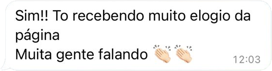 Mensagem de cliente da West elogiando o trabalho